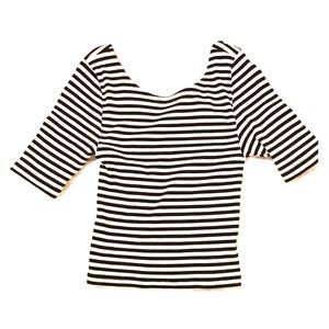 Black and white striped crop top